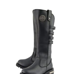 Black Leather Milwaukee Knee-High Boots